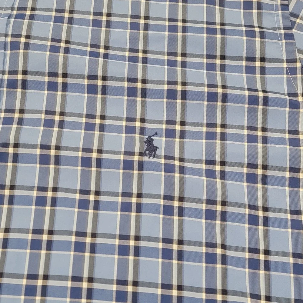 Polo Ralph Lauren Performance Button Down Shirt Plaid Lightweight Men's 3XB Blue